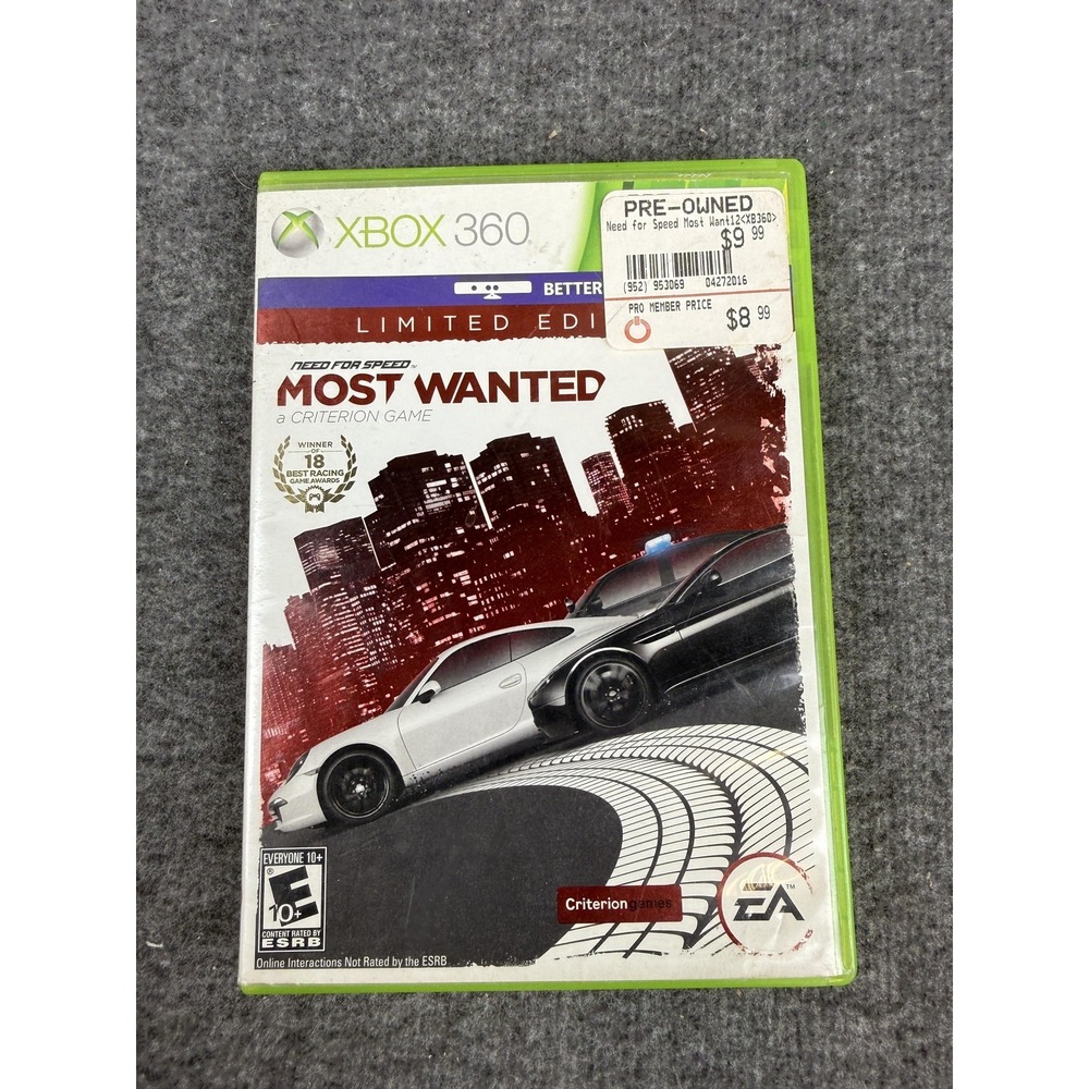 Need For Speed Most Wanted Xbox 360 Game Limited Electronic Arts NTSC-U/C